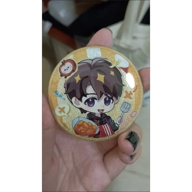 2 قطعة/الوحدة لطيف لعبة الكرتون الحب والمساحة العميقة شارة Caleb شيا Yizhou 58 مللي متر أنيمي بروش دبوس تأثيري شارة اكسسوارات للملابس #5