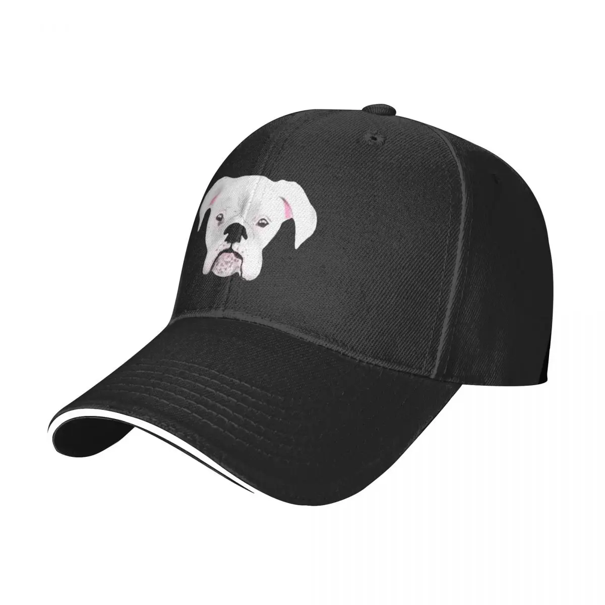 WHITE BOXER DOG PUPPY POLLYCap Baseball Cap beach hat western Hat hiking hat Women's Beach Outlet Men's