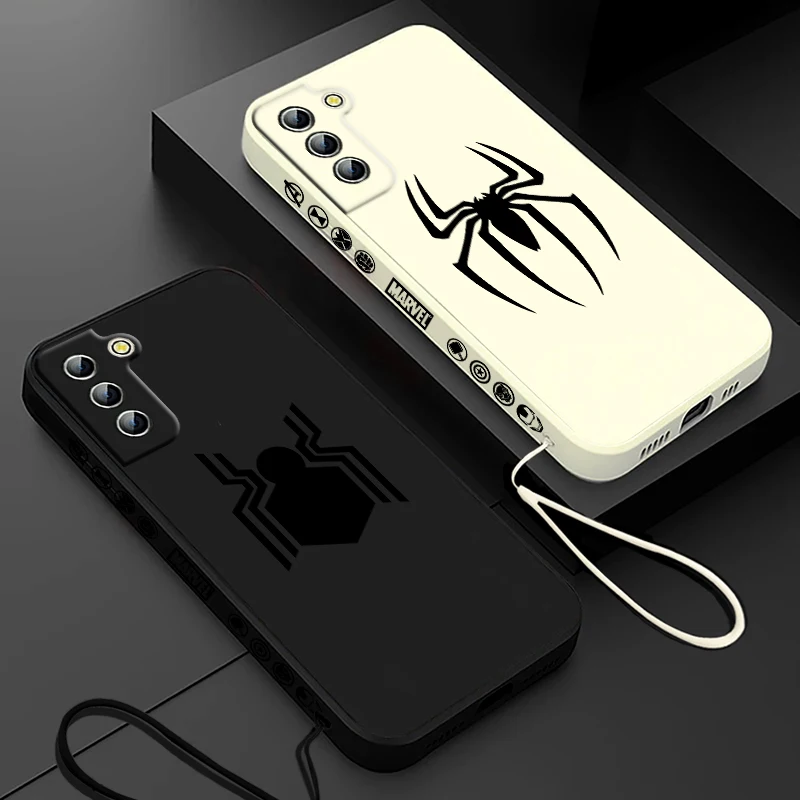 Marvel Spiderman venom Logo Phone Case For Samsung Galaxy S23 S22 S21 S20 Pro FE Note 20 Plus Ultra Liquid Left Rope Cover