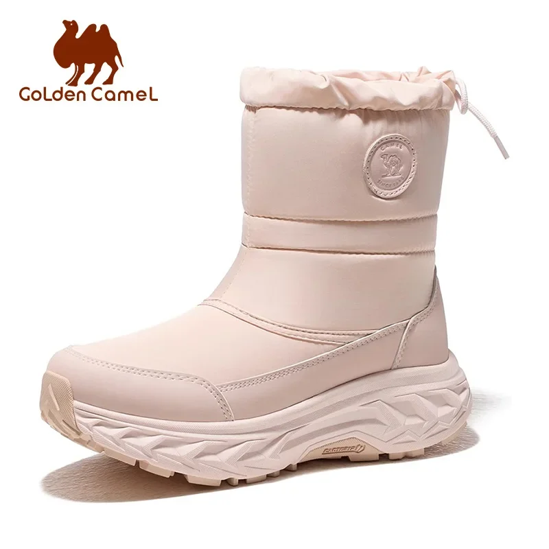 GOLDEN CAMEL Snow Boots Cotton Shoes for Women Thick Plus Velvet Warm Waterproof Non-slip High Top Hiking Shoes 2024 Winte