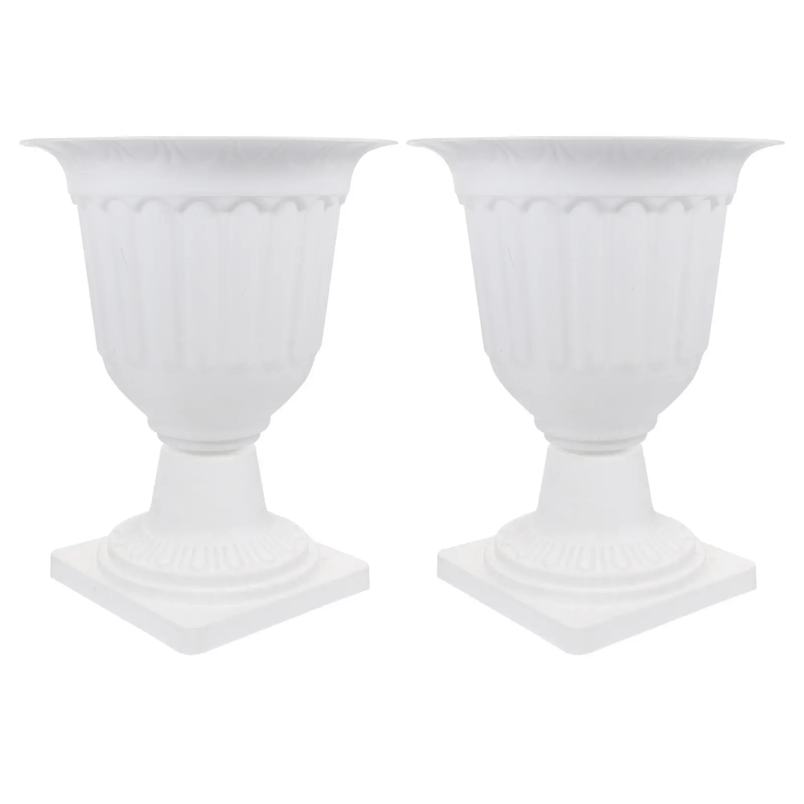 

2Pcs Plastic Flowerpot Retro Vintage Roman Pillar Gardening Plant Pot Balcony Decoration Indoor Outdoor Use Front Door Flowerpot