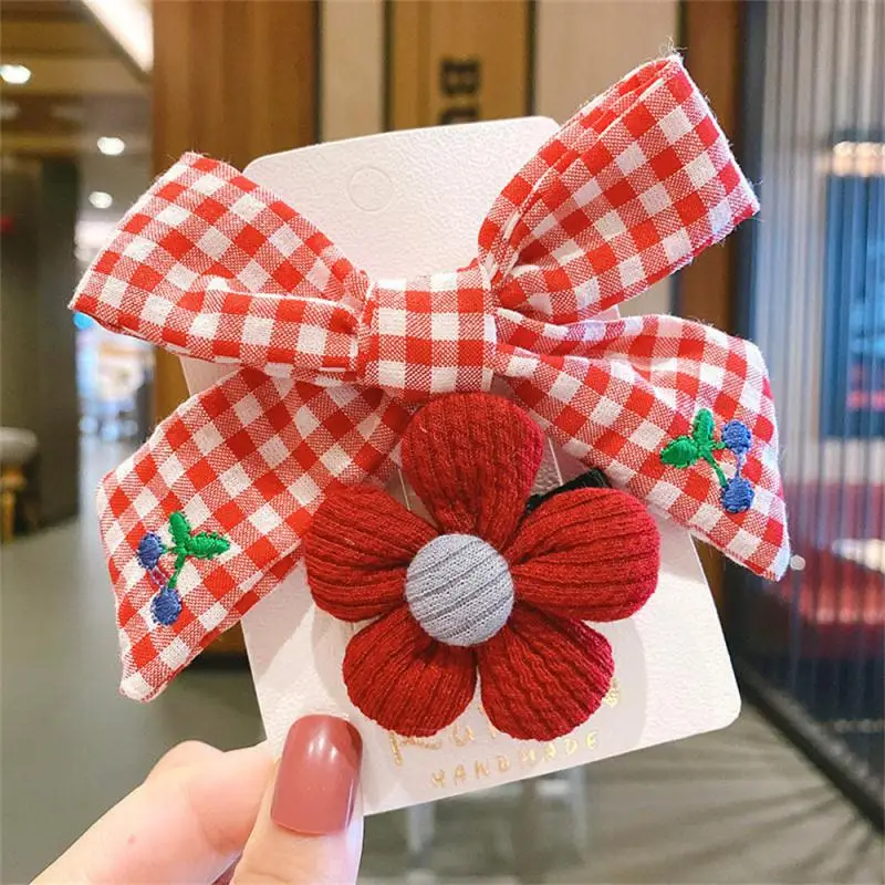 Flower Hair Clip Children\'s Cute Fabric Bow Barrettes Hair Accessories Girl Hairpin Temperament Clip Baby Headdress Wholesale