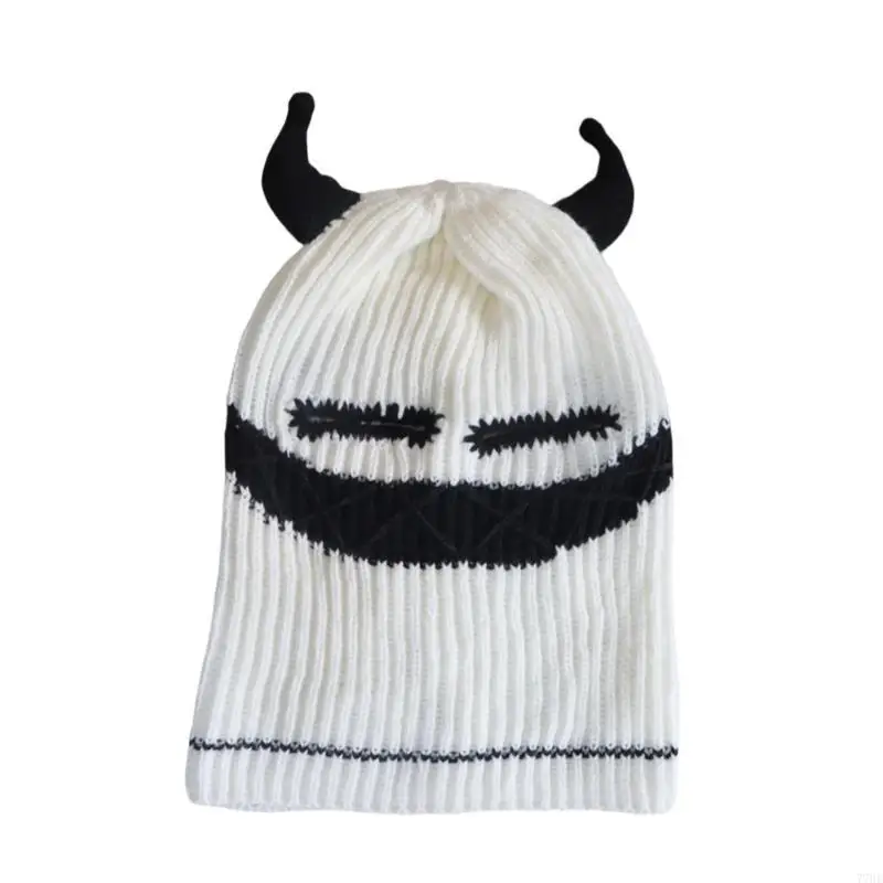 77HE Lovely Devil Ears HatTravel Headscarf Hat Multiple Colors Headscarf Fashion Hat for Adults Halloween Costume Accessory