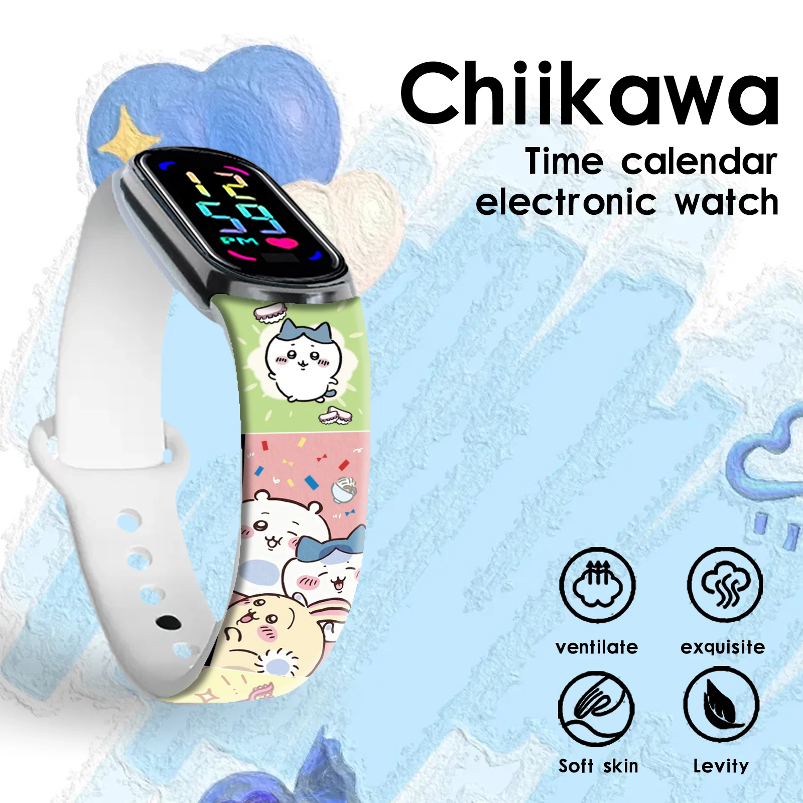 Bedrucktes Armband der Chiikawa-Serie für Xiaomi Mi Band 10, austauschbares Armband für Mi Band 9/8/NFC Smart-Armband