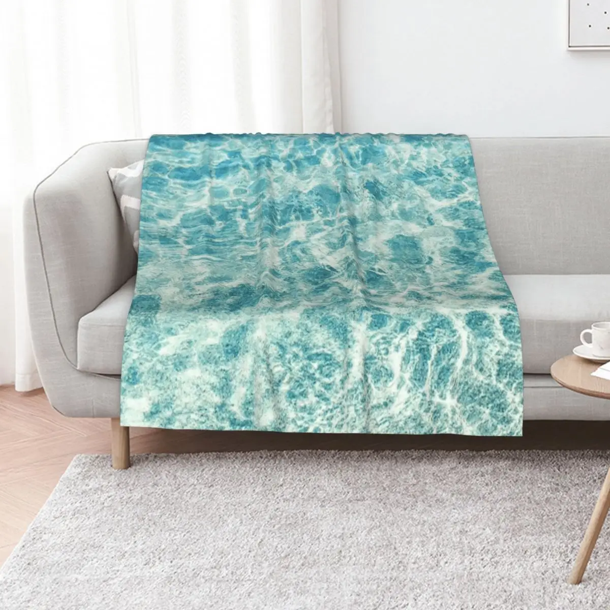 Crystal Clear Aqua Blue Ocean Water Throw Blanket Soft Big Designers Decorative Sofas Thermal Winter beds Sleeping Bag Blankets
