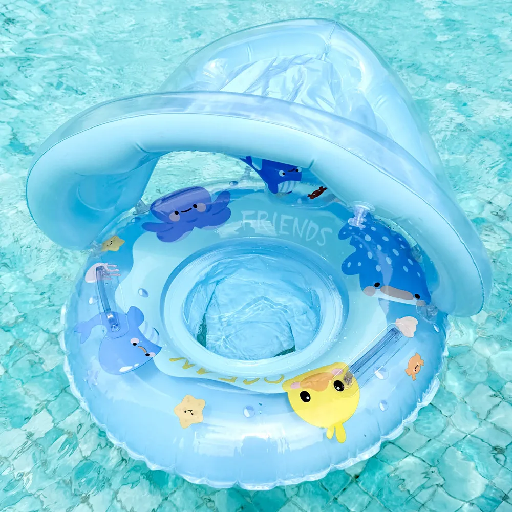 1Pcs Sunshade Swim Ring Inflatable Pool Float Swim Tube Swimming Circle Swim Accessory Summer Water Sport Swim Float ﻿ ﻿ ﻿ ﻿ ﻿ ﻿