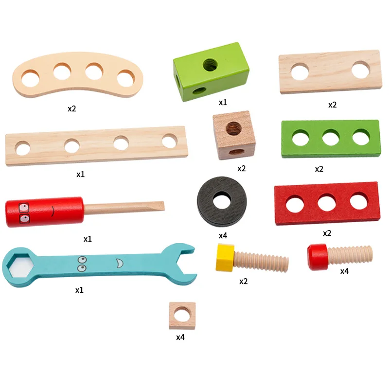 Montessori Kids Toys Wooden Toolbox Pretend Play Set Children Nut Screw Assembly Simulation Carpenter Tool Boy Educational Gifts