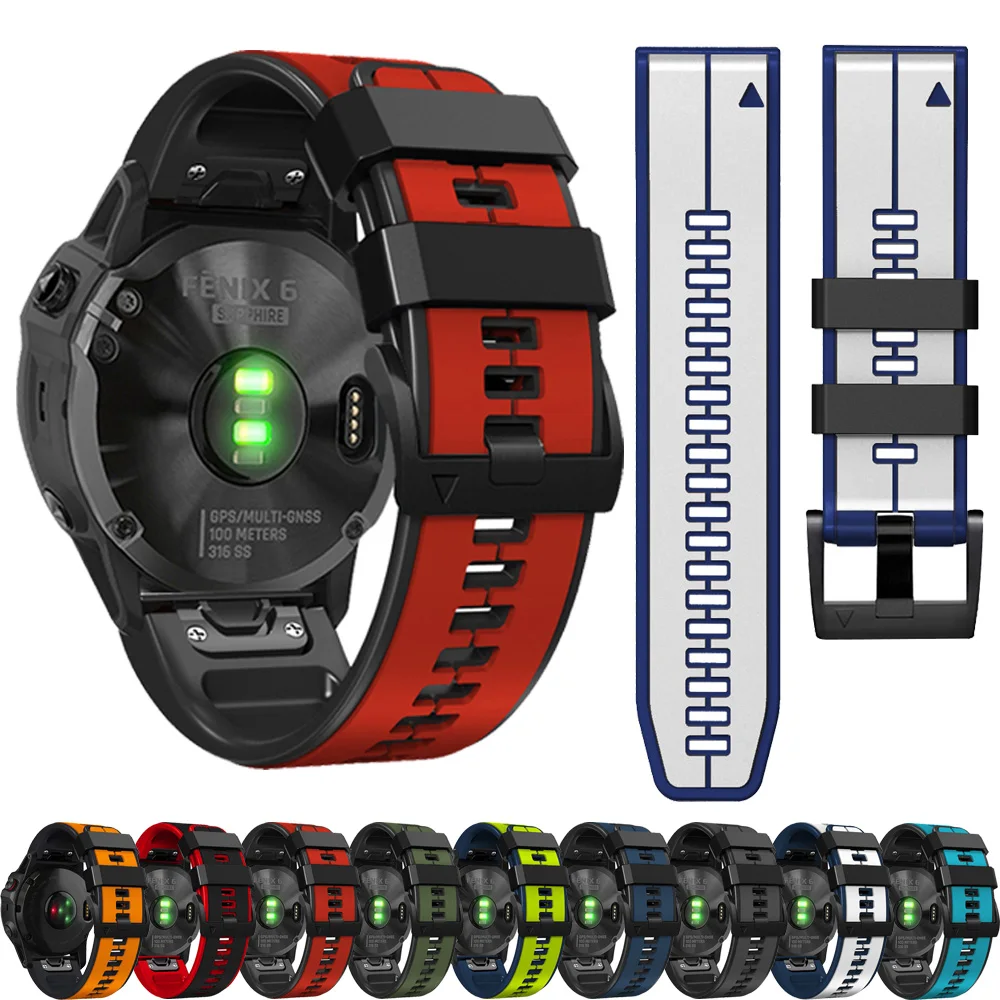 Pulseira de relógio de silicone QuickFit para Garmin Fenix, 22 26mm, 47mm, 51mm, Fenix E 5 5X 6X 7 7X, Epix Pro Gen 2, TactiX MARQ, Bracelete de enduro 3 2