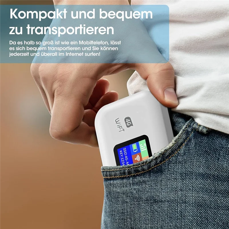 Router WLAN AA08-Mobile, hotspot WiFi portatile 4G supporta schede SIM, router LTE Internet mobile per viaggi d'affari Vacanze