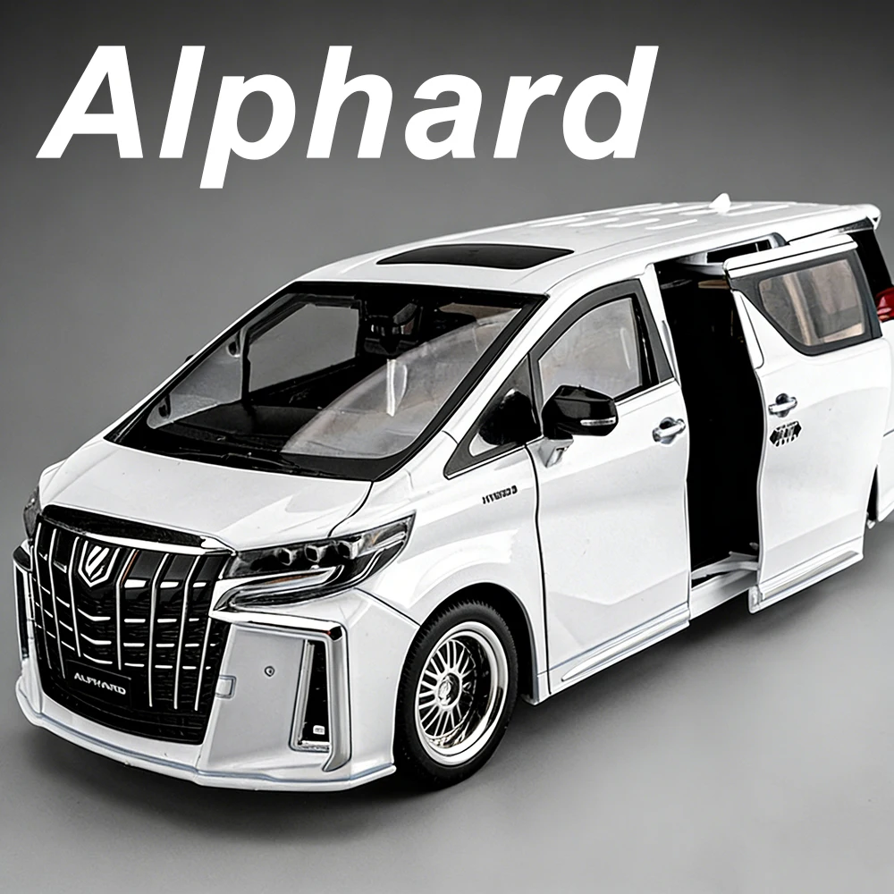 1:18 Alphard Land Cruiser LC300 Legering Modellen Speelgoed Diecast Auto Deuren Geopend met Geluid Licht Trek Metalen Voertuigen Volwassen Geschenken