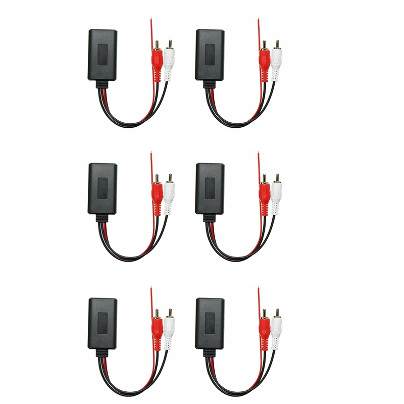 

6Pcs Car Wireless Bluetooth Module Music Adapter RCA AUX Audio Cable Universal 2RCA Interface Bluetooth Adapter 5-12V