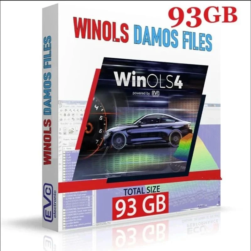 93GB Damos Files+ ECU Programming Tool Winols 4.7 Software+ECM TITANIUM 26100+ Immo Service Tool V1.2+Install Video Guid