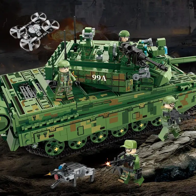 OUZEY ミリタリーシリーズ 組み立てブロック 戦車モデル 男の子向け、創造的なDIY組み立ておもちゃ 子供へのギフト