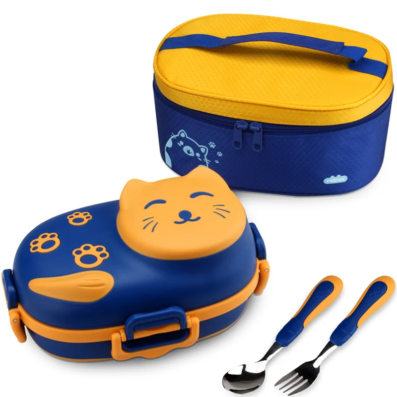 

Cartoon School 304 Stainless Steel Lunch Box Set Children Cute Kids Student Outdoor Leakproof Bento Box BPA Free Food Container