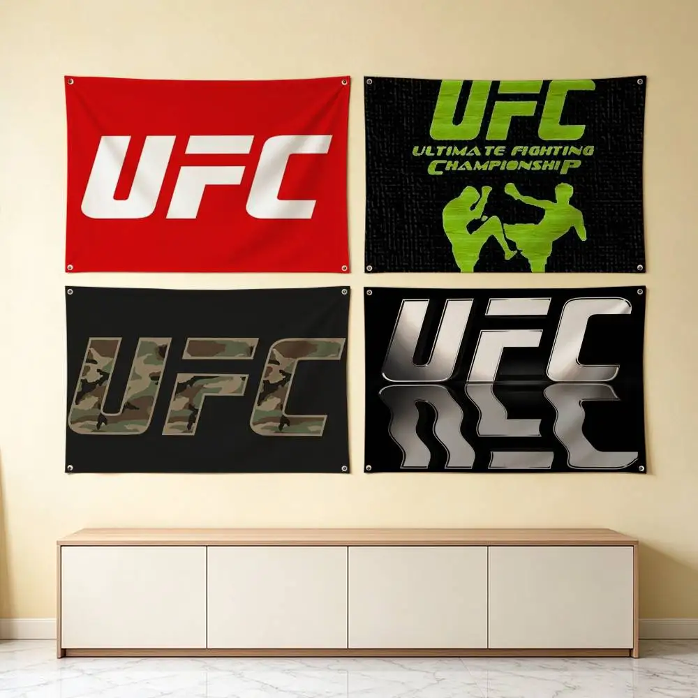 UFC Logo F-Fighting-G  Flags for Bedrooms Home Decor Items Outdoor Decors Garage Decoration Flaga