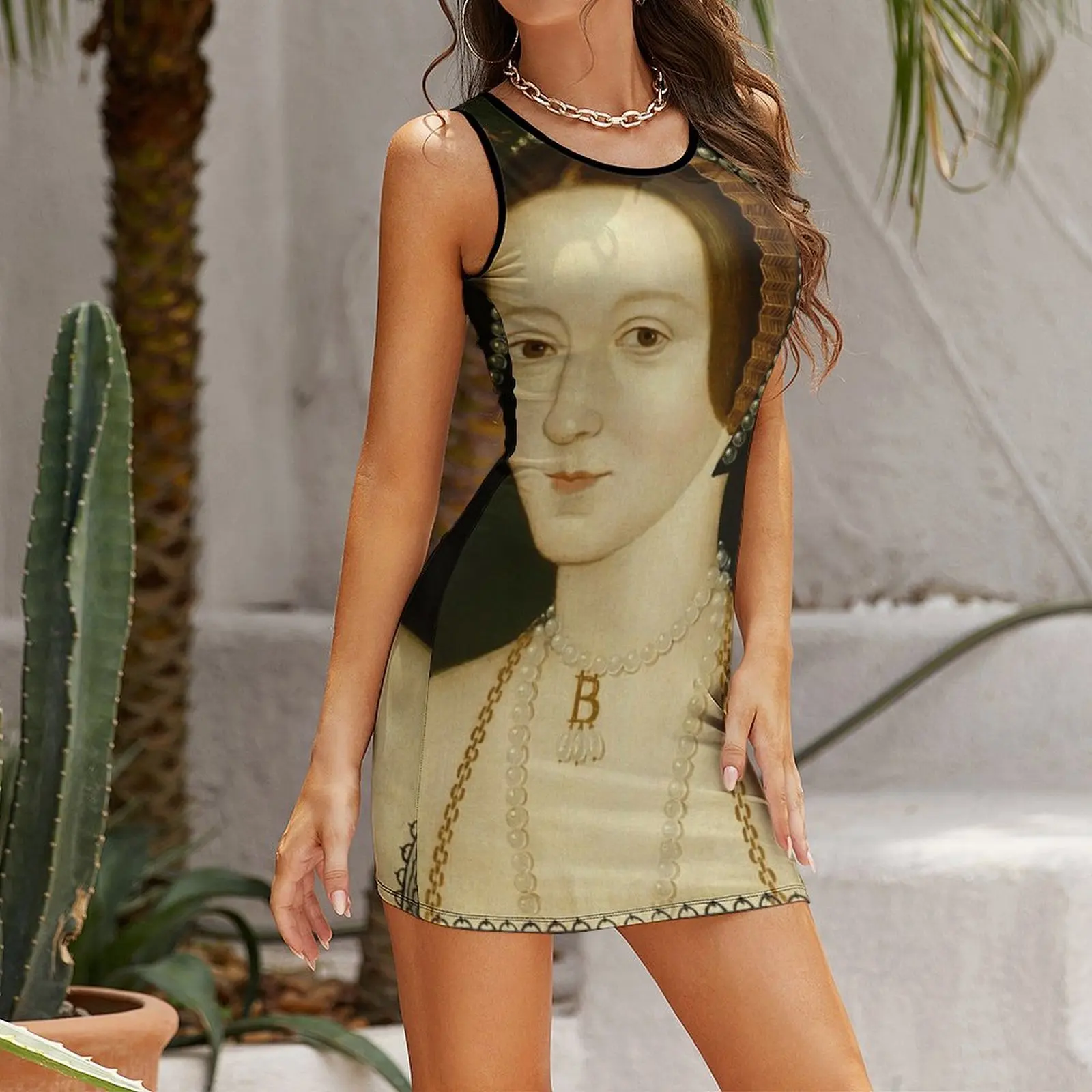 Portrait of Anne Boleyn Queen of England The six Sleeveless Sundress Female clothing women's summer dress 2025
