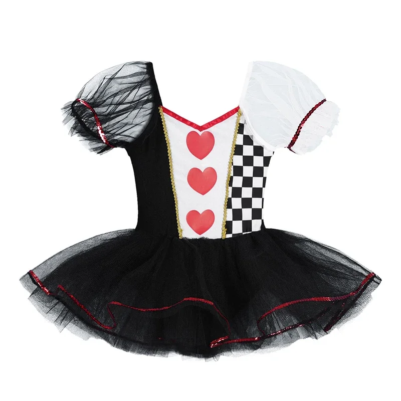 Robe Tutu en Maille à Manches Courtes et Imprimé de Cœurs pour Fille, Justaucorps pour Halloween, Cosplay, ix, Fantaisie