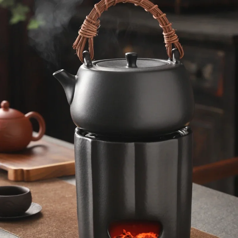 

Light Luxury Outdoor Tea Set Set Portable Tea-Boiling Stove Charcoal Kettle Kung Fu Tea Set Ceramic Teapot