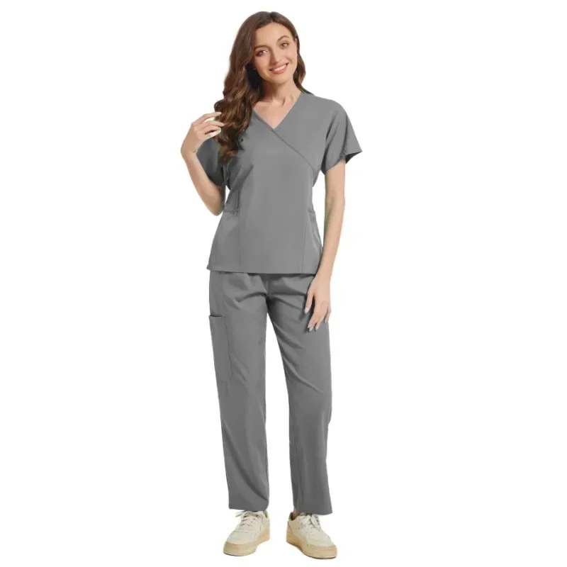 Uniformes quirúrgicos médicos para mujer, conjunto de ropa de trabajo para salón de belleza, Top de fregado clínico, pantalones de Jogging, traje de túnica para médico y enfermería