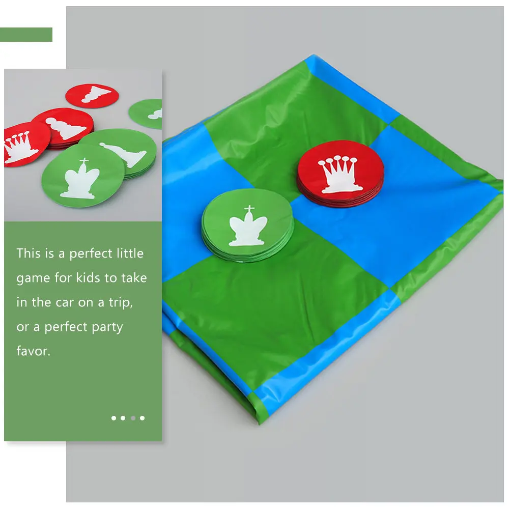 

1Set Portable Folding Chess Board PVC Chessboard Kit Lightweight Compact Children Chess Game Set Outdoor Educational