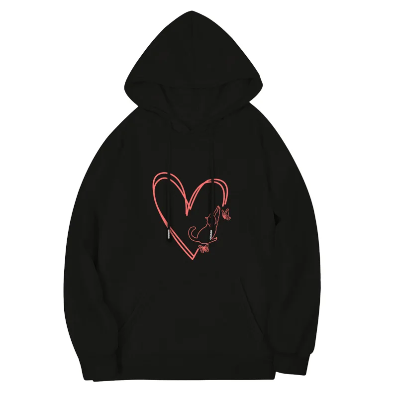 hoodies women Love design Valentine's DayAutumn and winter women's sweatshirt Harajuku Esthetic sweatshirt hooded jumper