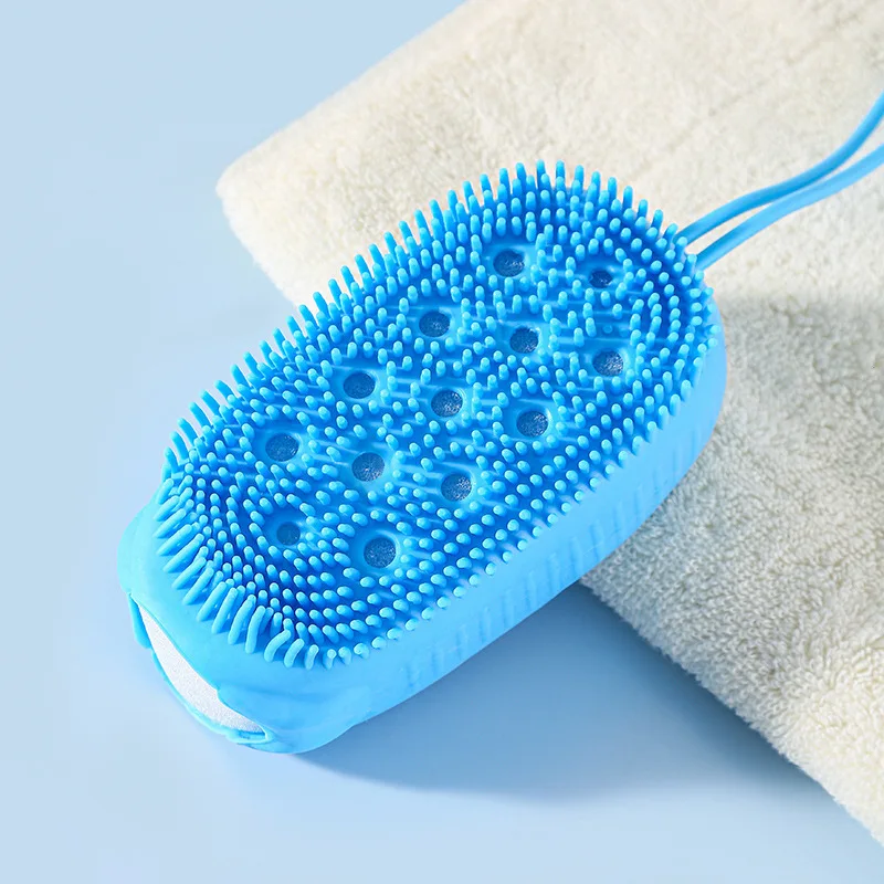 Brosse de bain moussante en Silicone, savon, éponge exfoliante pour le corps, épurateur à bulles, douche, couleurs aléatoires, nettoyage de la peau, accessoires de salle de bains