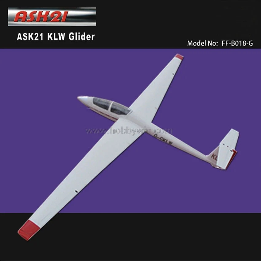 FlyFly Hobby RC Airplane ASK-21 KLW Slope Glider 2600mm ARF Fiberglass RC Model Sailplane