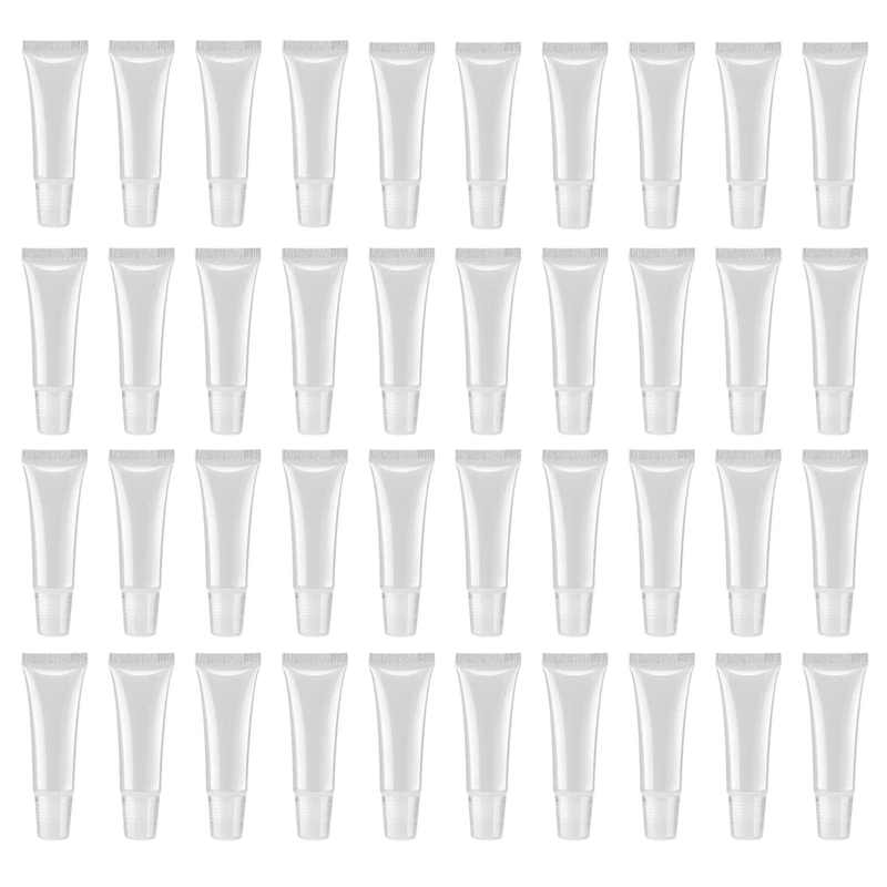 

400 Pcs 10Ml Distribution Bottle Lip Gloss Tubes, Empty Clear Lotion Containers Tubes For Cosmetics DIY, Oblique Mouth