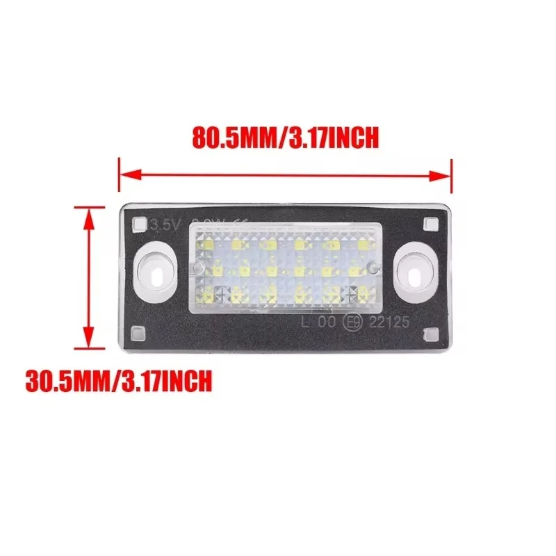 For Audi A3 8L S3 2000-2003 A4 B5 S4 RS4 Avant Kombi Sedan 1999-2001 2pcs White Led License Plate Lights Car-Styling Number Lamp
