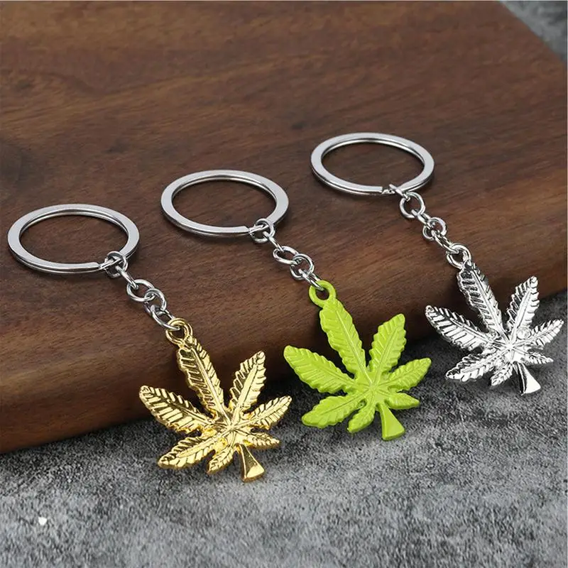 Leaves Keychain Metal Key Chain Creative Pendant Keychain Maple Leaves Metal Key Charm Women Girls Bags Pendants