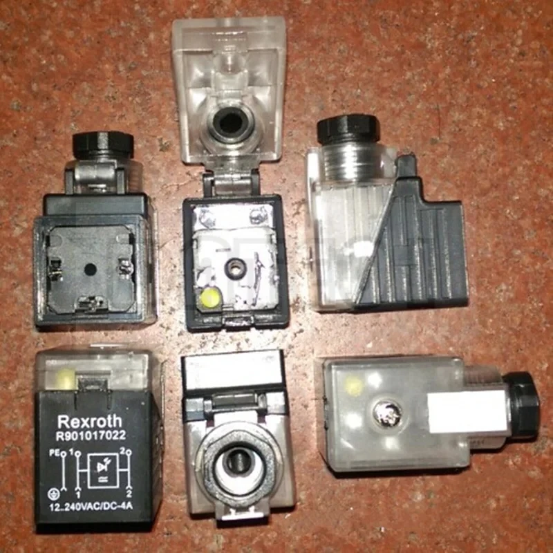 

2 шт. электромагнитная вилка R 901017022 Большая вилка Rexroth 12-240 В переменного тока/DC-4A 901017026 Светодиодный индикатор, прозрачные аксессуары для вилок