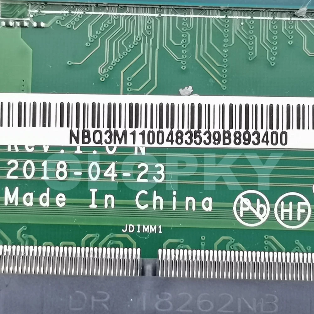 DH5VF LA-F952P Laptop Motherboard  For Acer Nitro AN515 AN515-52 mainboard I5-8300H I7-8750H GTX1050/1050TI 4GB NBGXC11002