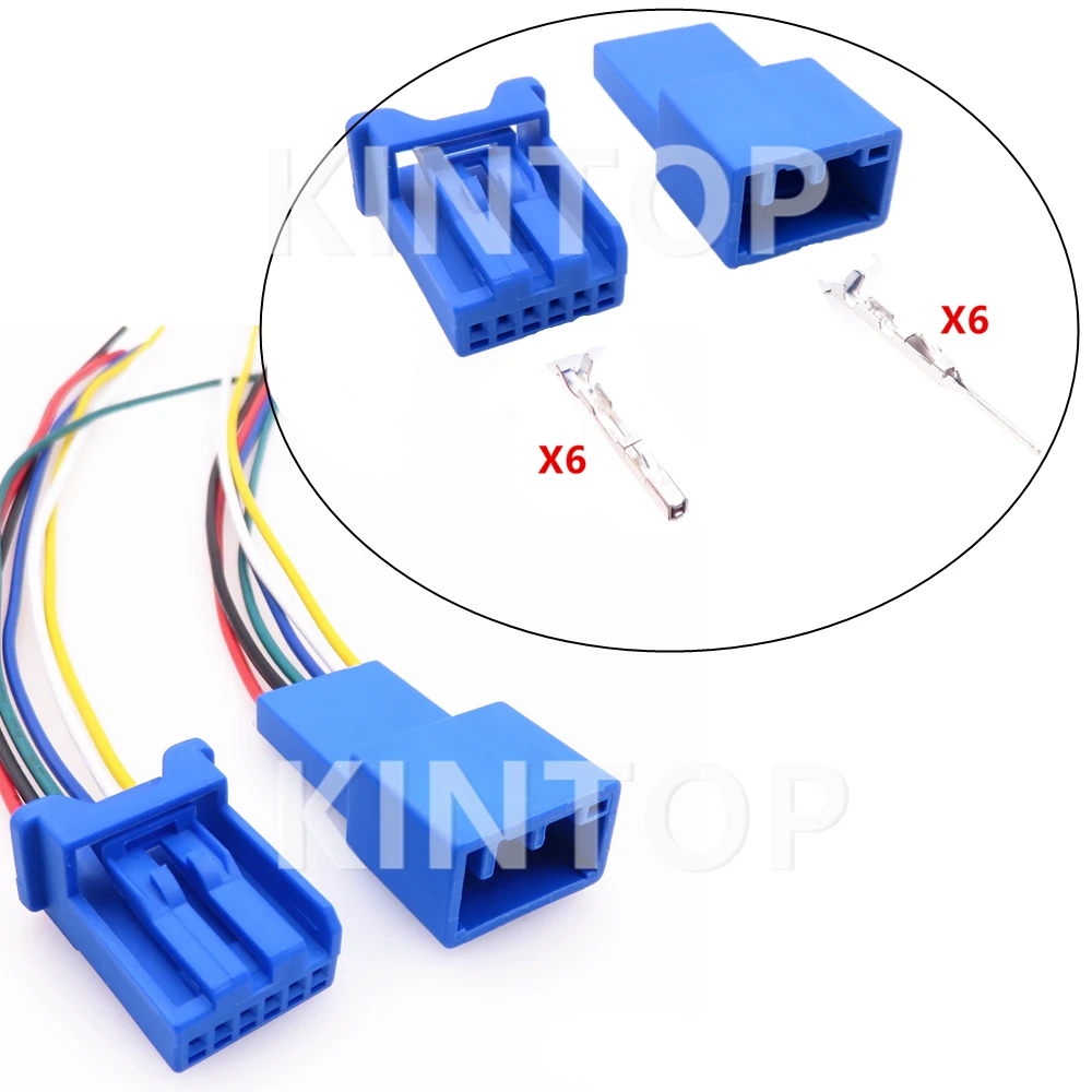 

1 Set 6 Pins Auto Starter Plastic Housing Connector with Wires Car Small Current Electrical Connector 12C69