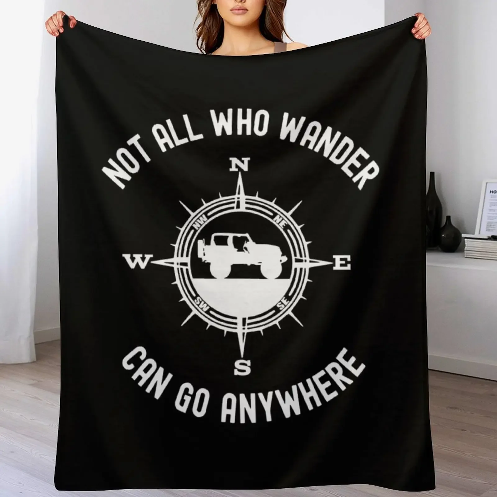 Offroad 4x4 Not All Who Wander Are Lost Overland Adventure Throw Blanket Spring Fall Cozy Throw Blanket for Couch