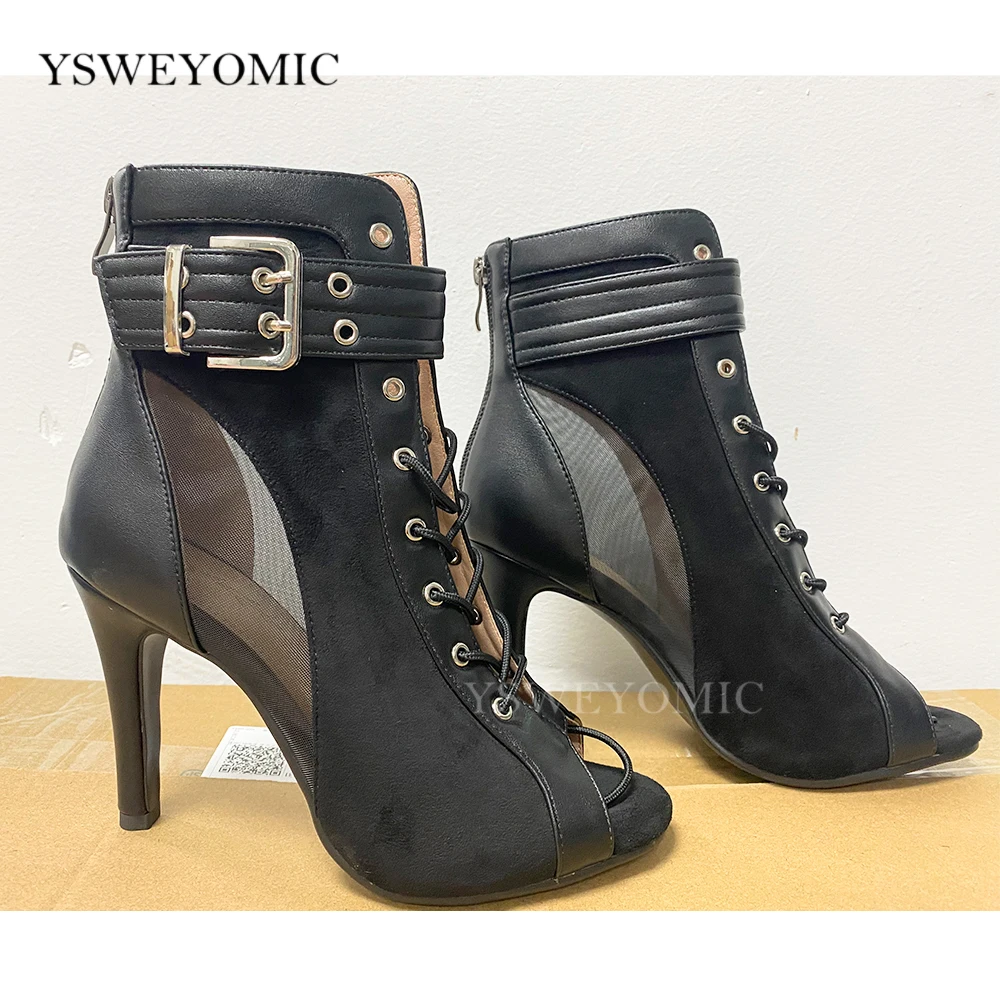 Black Red Women Dance Boots high heels Sexy Stilettos Woman Latin Dance Shoes For Ladies Party Dance Shoes Boots