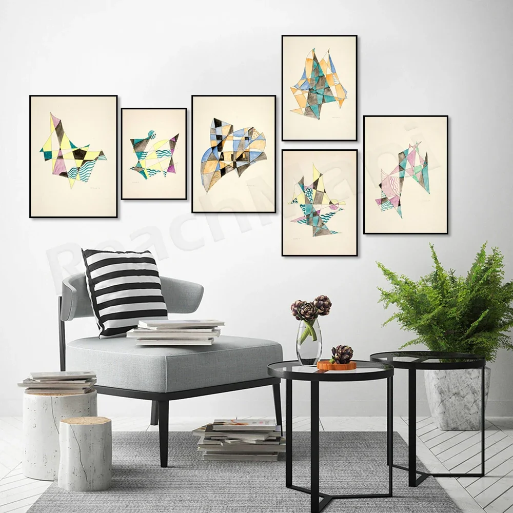 Sail based abstraction, David Kakabaze poster vintage canvas painting wall art poster print living room home decor picture
