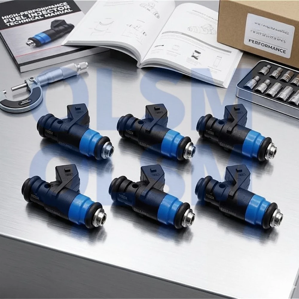 6Pcs FI114962 107962 High Performance 60lb 630cc Fuel Injector EV1 High Impedance Short Compact Racing Auto Engine Nozzle