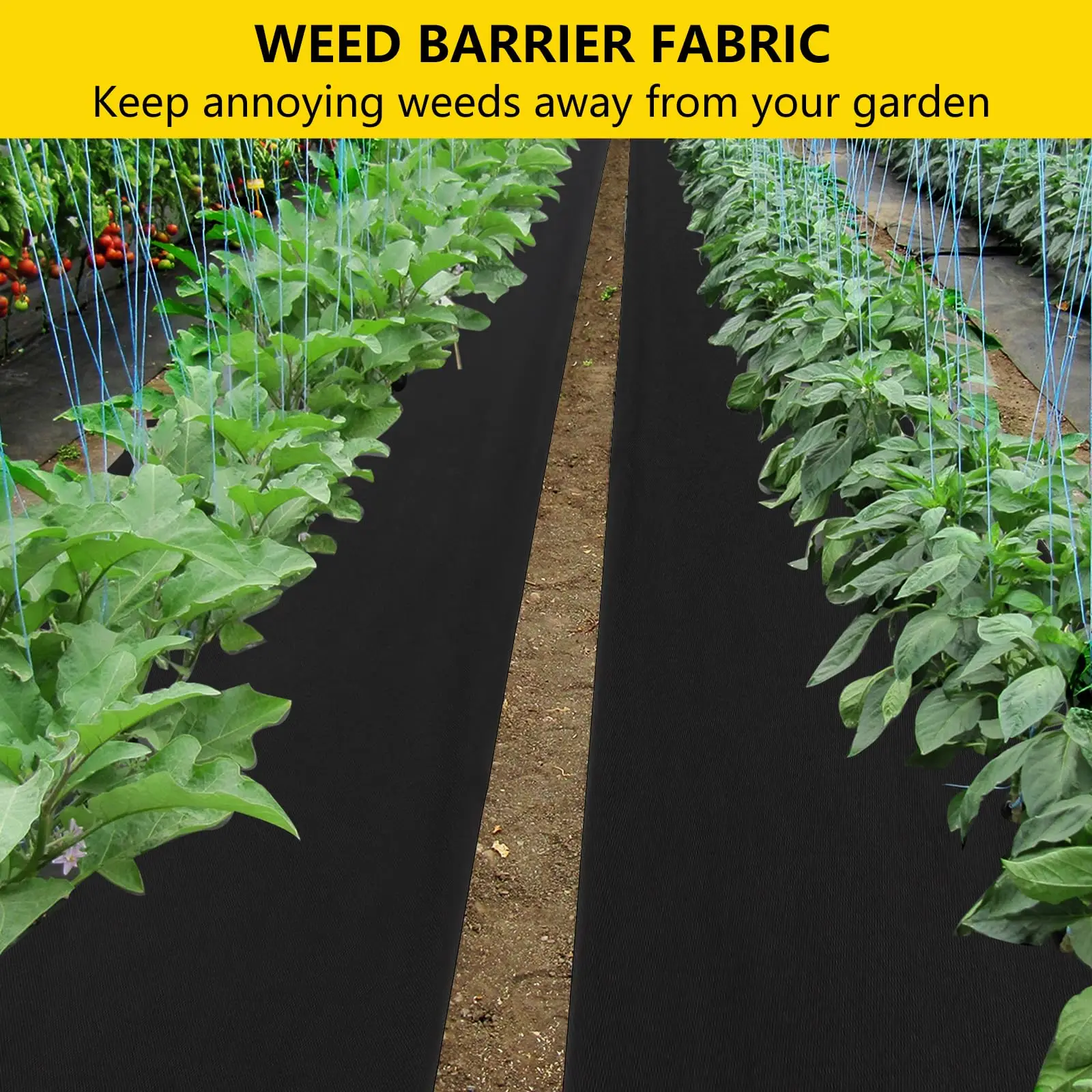 6ft x300ft Weed Barrier Landscape Fabric Premium Non-Woven 1.8oz Ground Cover Weed Block Garden Mat for Erosion Control Weed Blo