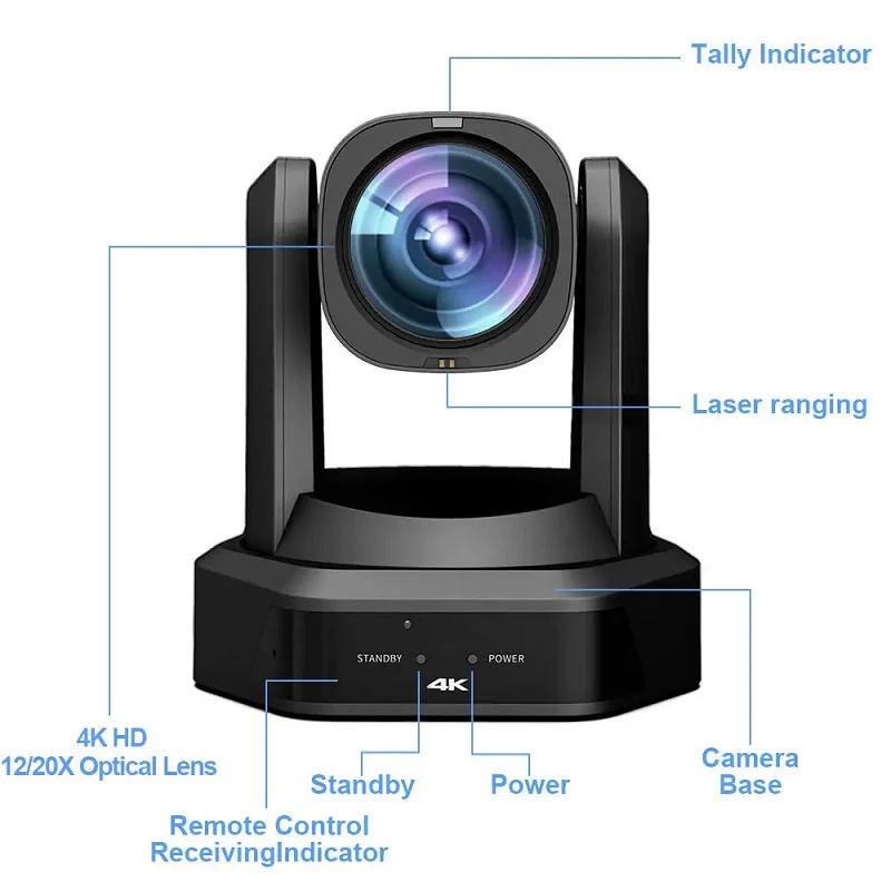 4K 1080P SONY CMOS Wide Angle Zoom Webcam Office Church Tracking Camera SDI HDMI NDI Live Streaming Camera vMix Tiktok Broadcast