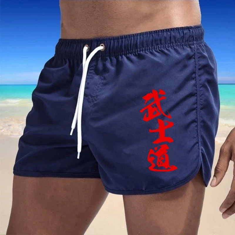 

Bushido Print Summer Swim Trunks Sport Gym Running Shorts Men Beachwear Luxury Beach Shorts Quick Dry Mens Siwmwear Board Briefs