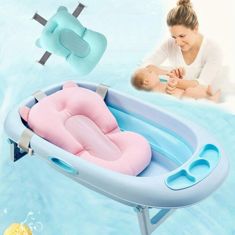 Non-slip Baby Bath Mat Tub Baby Shower Portable Mattress Air Mattress Comfort Pad Cute Wind Newborn Bathroom Safety Products New