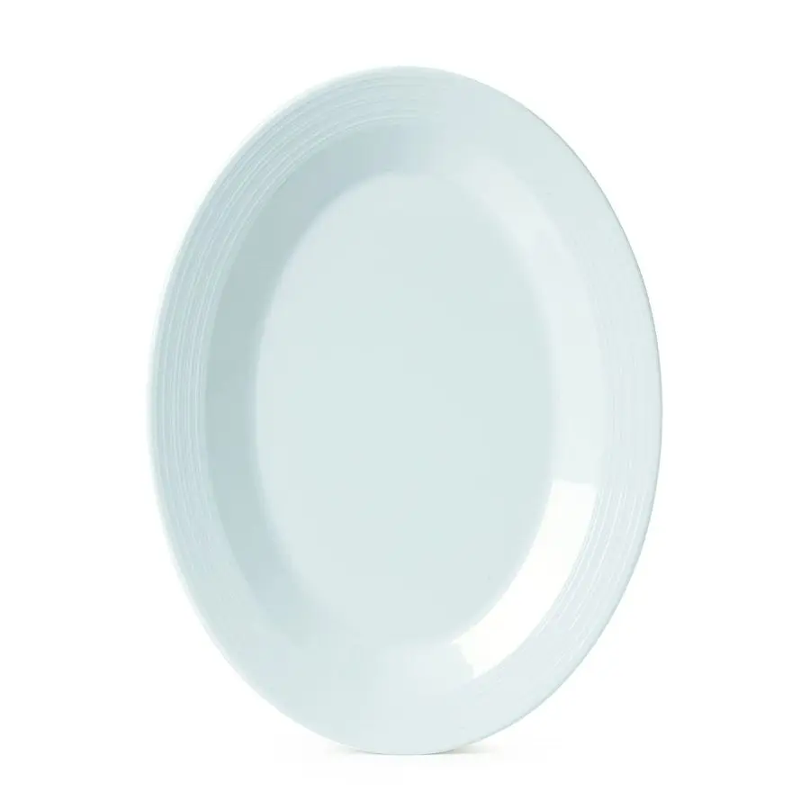 

PT129MNWEC Белое овальное сервировочное блюдо с текстурированным краем, 12 дюймов, из ударопрочного меламинового пластика, пригодно для мытья в посудомоечной машине, коллекция Minski