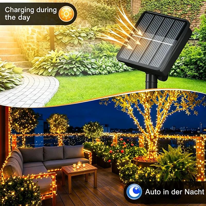 Solar Christmas Fairy Lights 8 - Xmas Outdoor Lighting Decorations ulasan dan harga