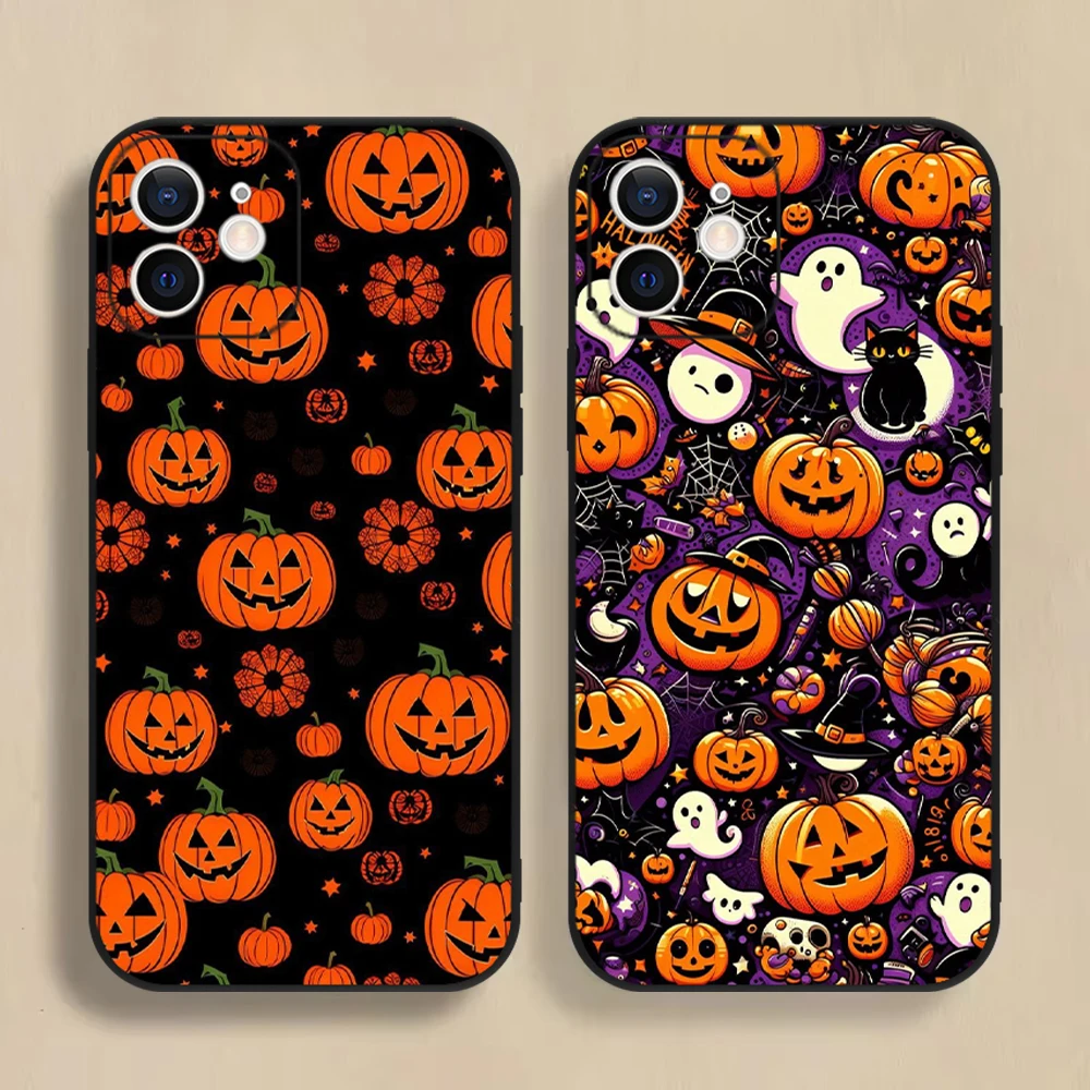 

Halloween Funny Pumpkin Phone Case For iPhone 16 15 14 13 12 11 Pro Max Mini X XS SE 7 8 Plus 16E Shockproof Non-Slip Soft Cover