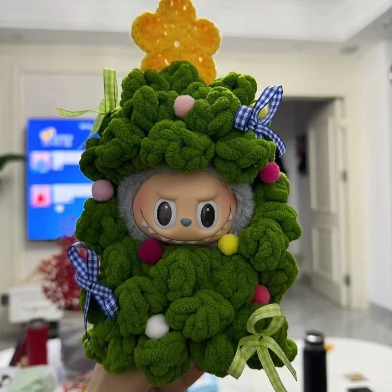 

Hand Woven Knitted Crochet Christmas Tree Doll Clothes DIY Material Bag Ornament Pendant for 10cm Doll Christmas Gift