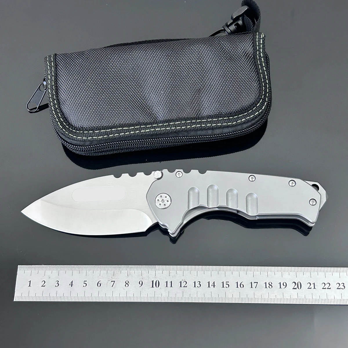 258g Heavy Duty D2 Folding Knife Full TC4 Titanium Handle Ceramic Bearings Camping Outdoor Cutting Utility Tool EDC