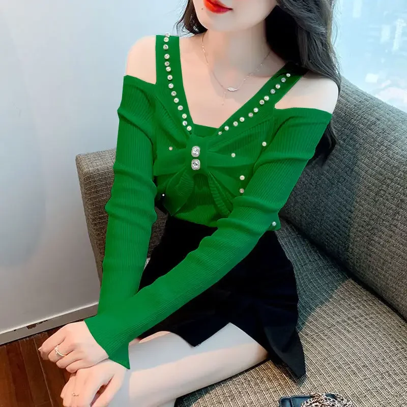 Chemisiers à épaules dénudées et col en v pour femmes, vêtements coréens Slim, chemises de bureau, nouvelle collection printemps été 20224, XT828