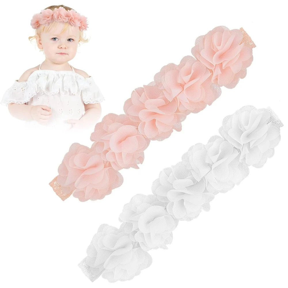 1PCS Baby Infant Headbands Chiffon Flower Headband Flowers Crown Hair Accessories for Newborn Infant Toddlers Kids Girls