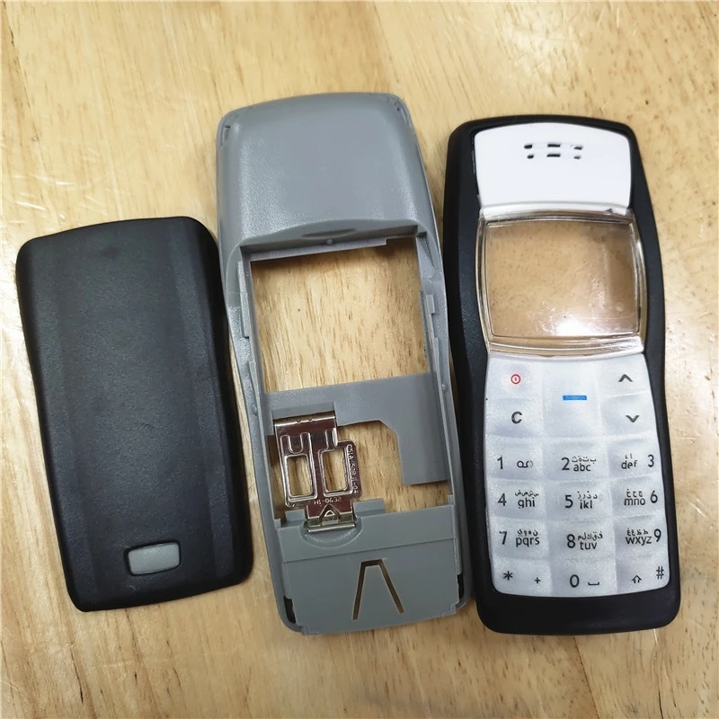 Full Housing Back Cover For Nokia 1100 Battery Cover Rear Case Housing Middle Frame +Arabic keyboard Button