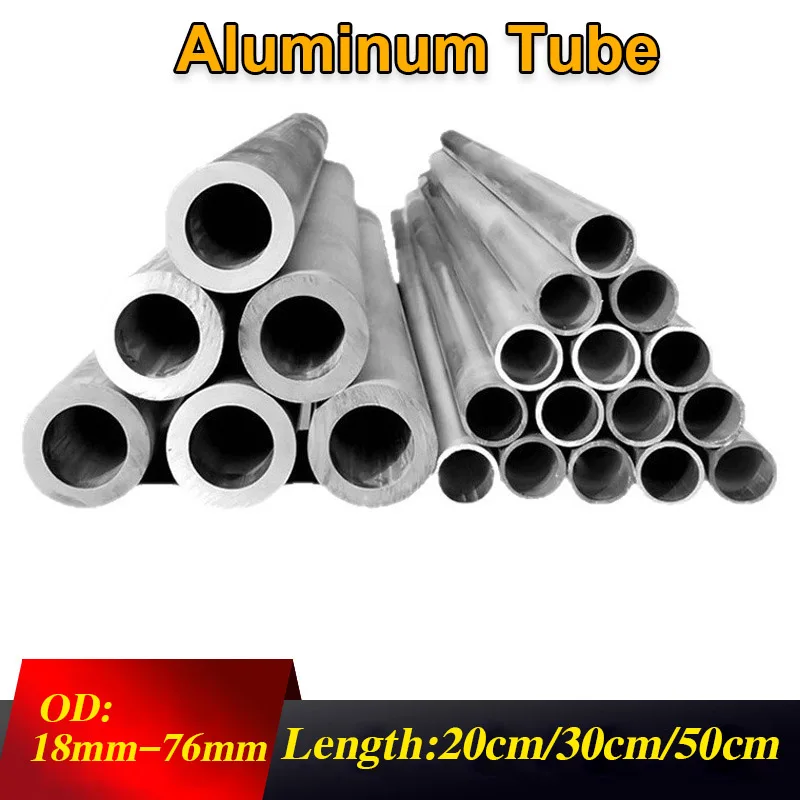 6061/6063 Aluminum Alloy Tube OD18-76mm Hollow Circular Straight Length 200-500mm Thickness 2-10mm Customized Aluminum Pipe